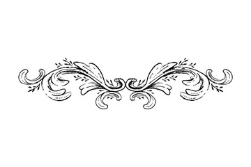 Vintage frame border illustration, Vector hand drawn design element, floral ornament.