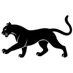 Fototapeta premium black silhouette of a leopard 