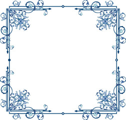 Vector ornamental floral frame series. Page decoration designs in Oriental and Turkish style, great for greeting cards and wedding invitations. Blue and violet colors.