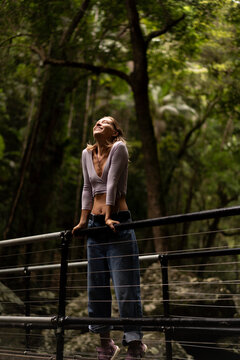 Woman on the Waterfall trail in Australia