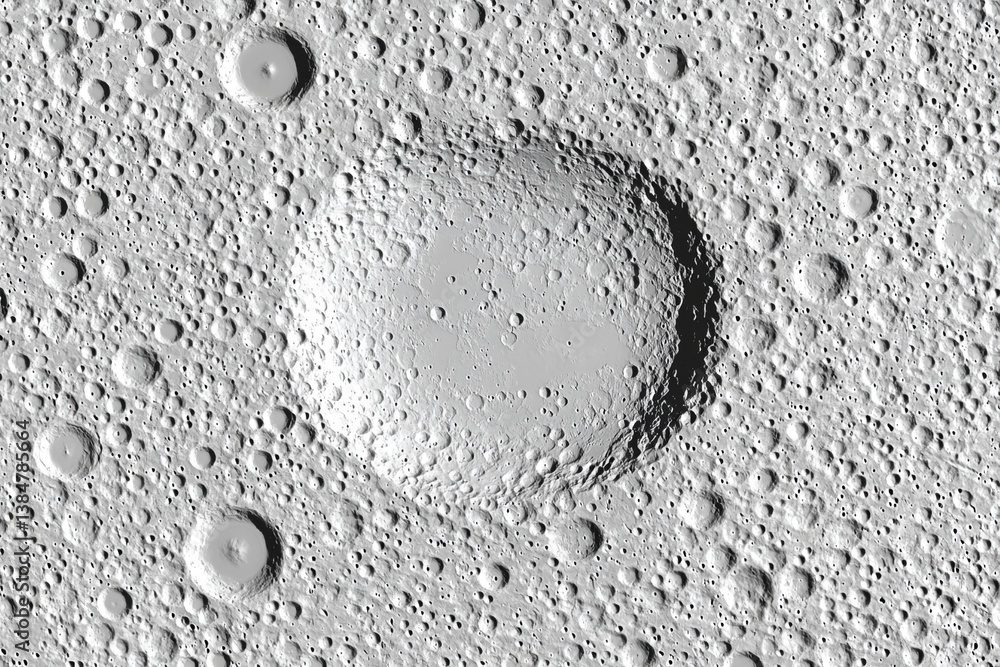 Poster a close up of a rocky surface with many small holes. moon's surface with craters, isolated on a soli