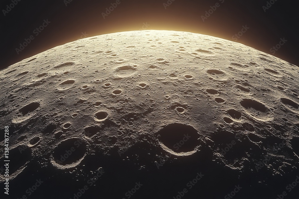 Aufkleber a close up of a moon with many craters. moon's surface with craters, isolated on a solid background.