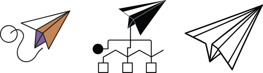 Paper Airplanes, Flight Paths, Hierarchy, Origami, Network