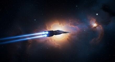 Obraz premium Nebula's Embrace AI Generated