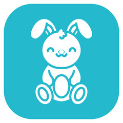 Fototapeta premium Plush Bunny Vector Icon