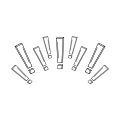 Doodle exclamation mark hand drawn sketch vector illustration isolated on white background.