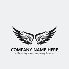 Wing illustration black and white for logo company vector image
