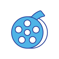 Film Reel icon isolated on a white background. Vector illustration.