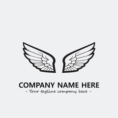 Obraz premium Wing illustration black and white for logo company vector image 