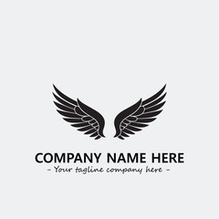Obraz premium Wing illustration black and white for logo company vector image 