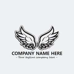 Wing illustration black and white for logo company vector image
