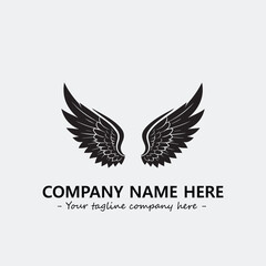 Wing illustration black and white for logo company vector image
