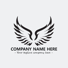 Obraz premium Wing illustration black and white for logo company vector image 