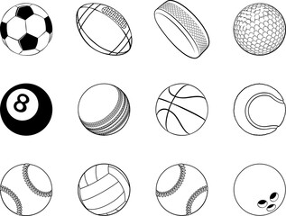 Sport Ball Set Sports Balls Cartoon Games Icons © Christos Georghiou