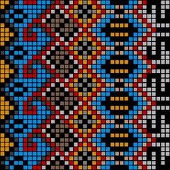 Colorful pixel art mosaic pattern