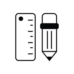 Ruler icon isolated on a white background. Vector illustration.