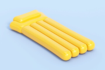 Cartoon inflatable pool float isolated on blue background. 3D illustration