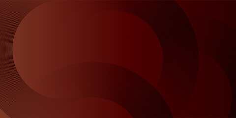 Obraz premium Abstract red glowing geometric lines on dark red background. Modern shiny red circle lines pattern. Futuristic technology concept. Suit for cover, poster, banner, brochure, header, website