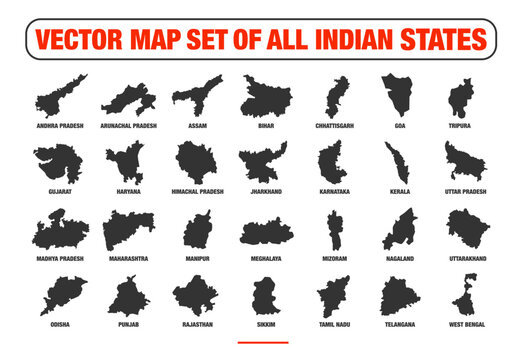 A vector set of maps of all Indian states.