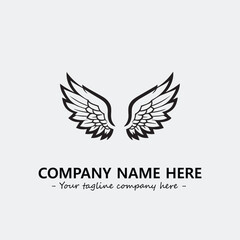 Obraz premium Wing illustration black and white for logo company vector image 