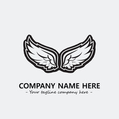 Wing illustration black and white for logo company vector image
