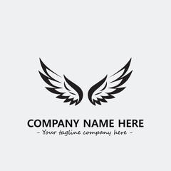 Obraz premium Wing illustration black and white for logo company vector image 