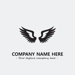 Wing illustration black and white for logo company vector image
