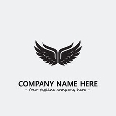 Wing illustration black and white for logo company vector image
