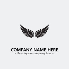 Wing illustration black and white for logo company vector image
