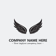 Wing illustration black and white for logo company vector image
