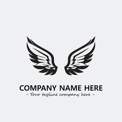 Wing illustration black and white for logo company vector image
