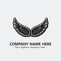 Wing illustration black and white for logo company vector image
