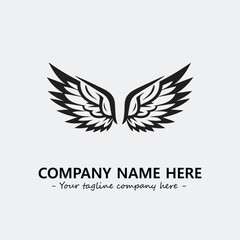 Wing illustration black and white for logo company vector image
