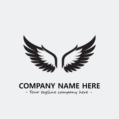 Wing illustration black and white for logo company vector image
