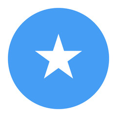 Somalia flag. Flag icon. Standard color. Circle icon flag. 3d illustration. Computer illustration. Digital illustration. Vector illustration.