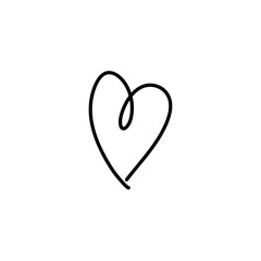 hand drawn hearts isolated on white background