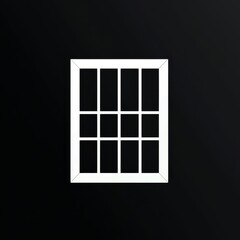 Obraz premium White window frame, rectangular shape, divided into panes