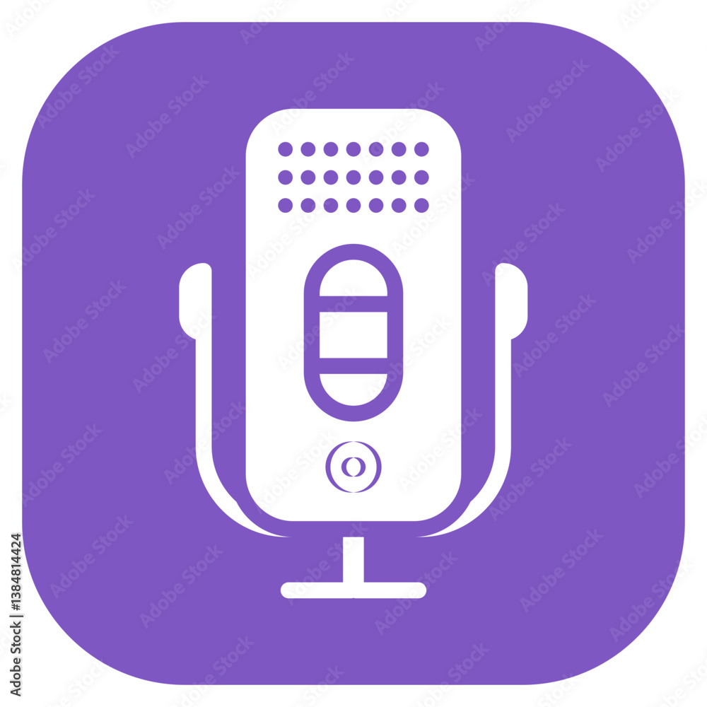 Poster voice recorder vector icon