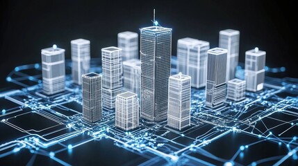 Digital city on circuit board