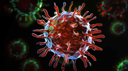 Virus 3d rendering illustration stock photo