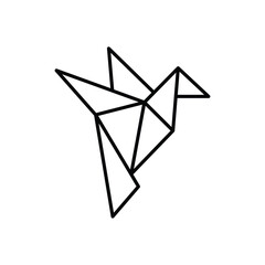 Origami Crane icon isolated on a white background. Vector illustration.