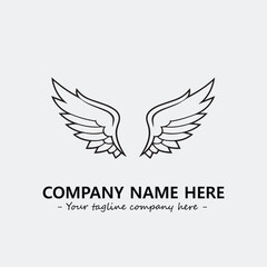 Obraz premium Wing illustration black and white for logo company vector image 
