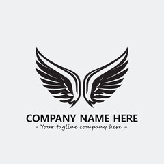 Obraz premium Wing illustration black and white for logo company vector image 