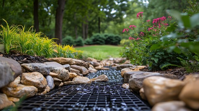 Efficient drainage solutions utilizing French drain technology.