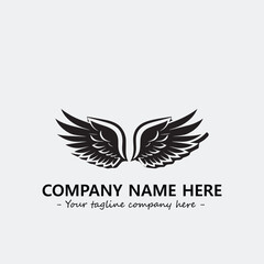 Wing illustration black and white for logo company vector image
