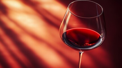 Red wine glass close up still life photography for wine lovers and wine tasting events and wine cellars decor