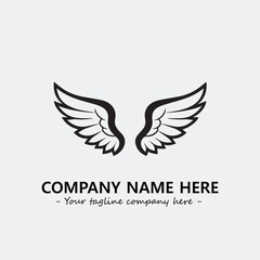 Wing illustration black and white for logo company vector image
