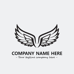 Wing illustration black and white for logo company vector image
