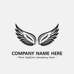 Wing illustration black and white for logo company vector image
