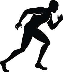 silhouette of a man running